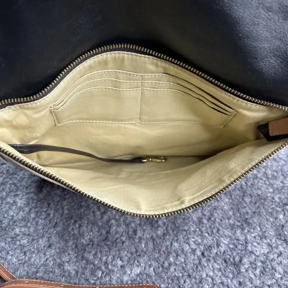 Fossil Memoir Anthology Foldover Leather Tote Crossbody Colorblock Boho - Picture 4 of 9